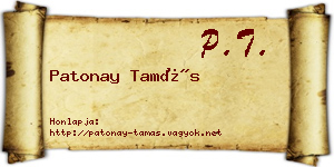 Patonay Tamás névjegykártya