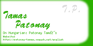 tamas patonay business card